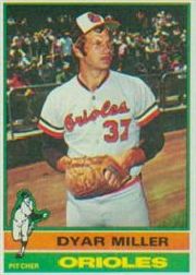 1976 Topps Baseball Cards      555     Dyar Miller